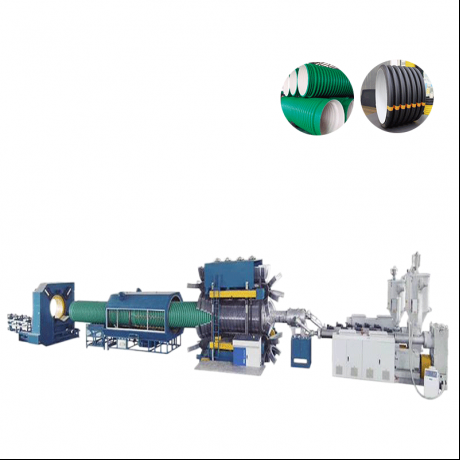 HDPE, PP вертыкальны тып гафрыраванай трубы з падвойнымі сценкамі і экструзійнай лініі для труб з ПВХ
